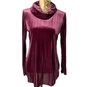 Jones New York Signature | Women's Velvet  Long-Sleeve Cowl Neck Velvet Top
